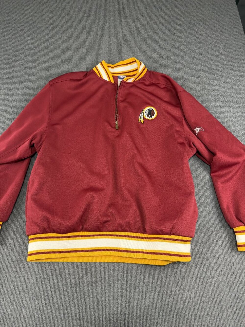 Redskins Embroidered Reebok NFL Mens Large Quarter Zip Pullover Jacket